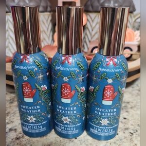 NWT Bath and Body Works "Sweater Weather" Room Spray Bundle of 3